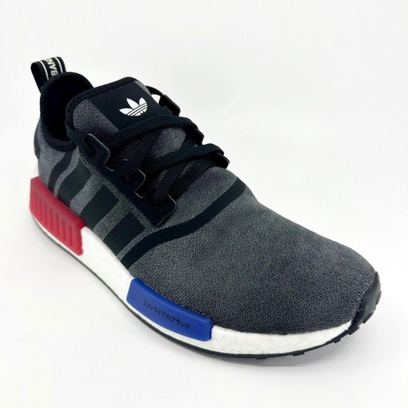 Adidas Originals NMD R1 Core Black Blue Red Mens Running Sneakers HQ4452 - Picture 2 of 6